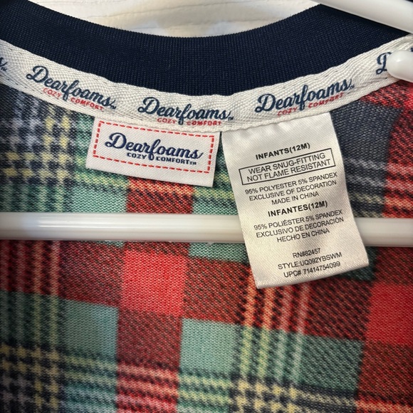 Dearfoams Plaid Baby Bear Sleeper 12 Months - Picture 4 of 4
